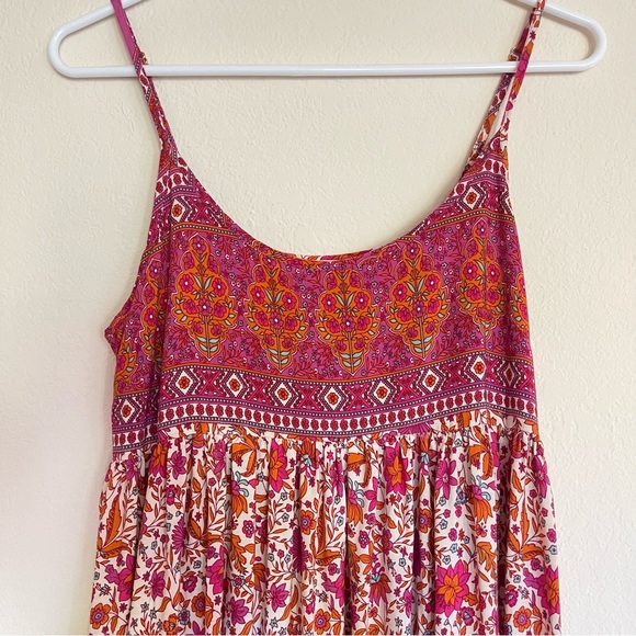 Natural Life Gigi Midi Dress Pink Orange Floral Size S - Picture 3 of 15